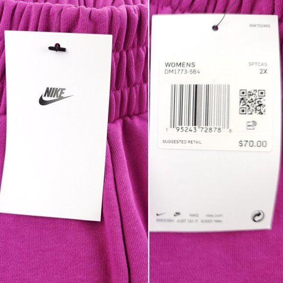 Nike Air Fleece Jogger Sweatpants Pockets Plus Size Pink Fuschia Women's 2X NWT - Picture 5 of 10